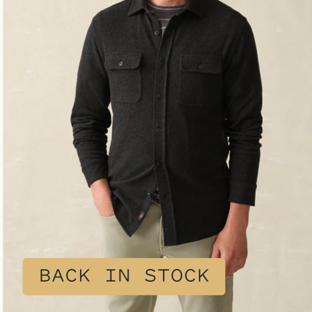 Fahey Legend Sweater Shirt M Heathered Black Twill New